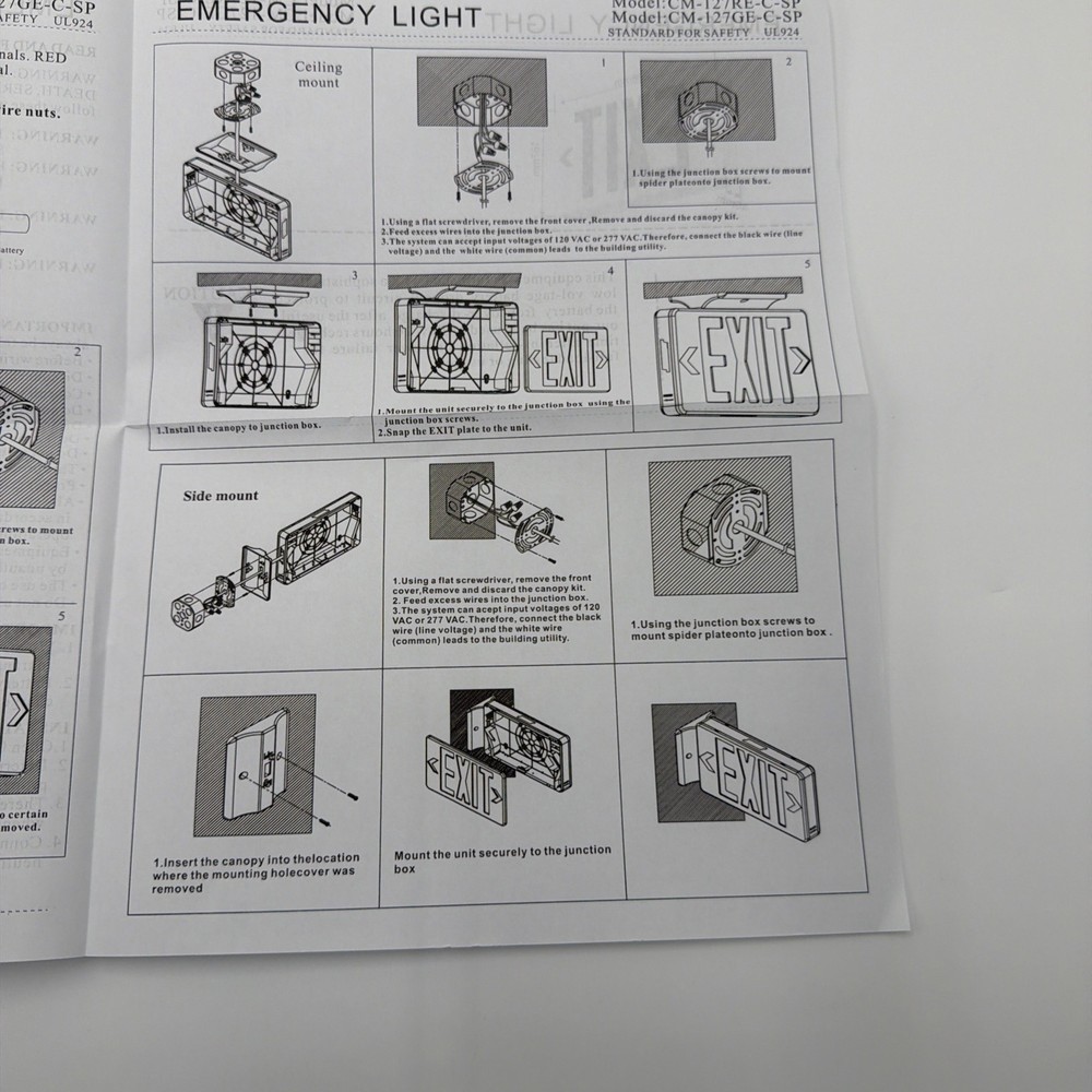 6 Pack LED Exit Sign Emergency Light Battery Backup 120/277V UL Red Double Face