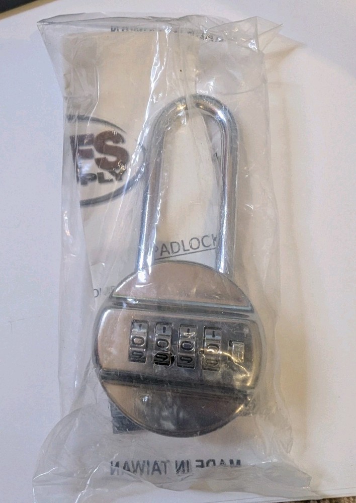 COMBINATION PADLOCK, 4-DIGIT, LONG SHANK, MFS SUPPLY