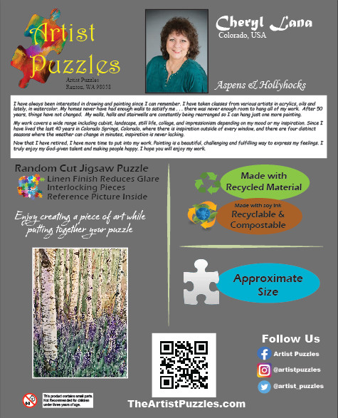 Aspens & Hollyhocks - 1000pc jigsaw puzzle