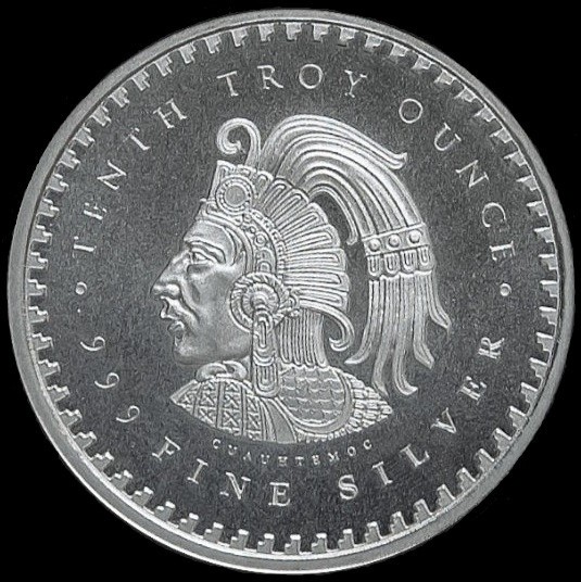 1/10 Oz Silver Round Aztec - Mint Authentic (See Receipt) - Multi Discount!