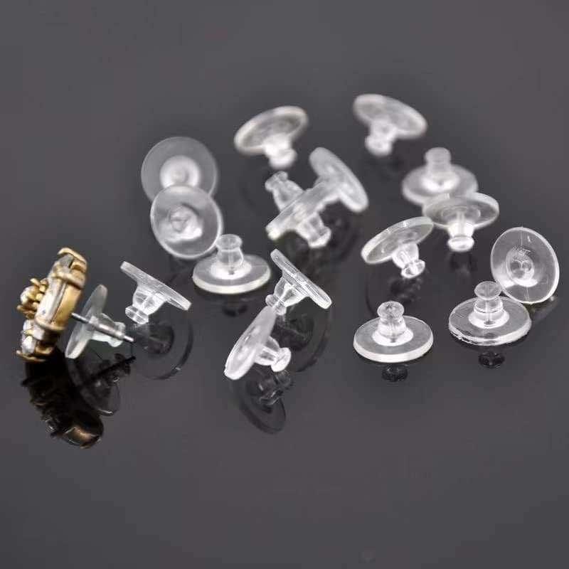 Earring Backs Replacement, 100PCS Soft Clear Hypoallergenic for Heavy Studs