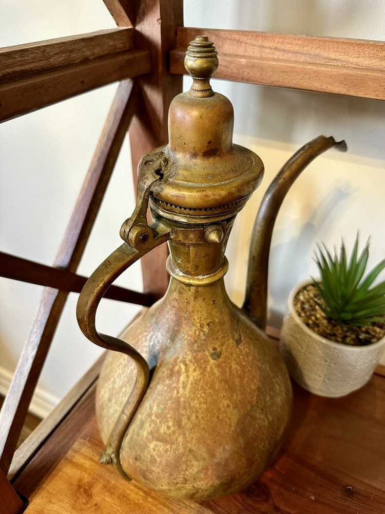 Marked Middle Eastern Antique Dallah Arabic Tea Coffee Pot