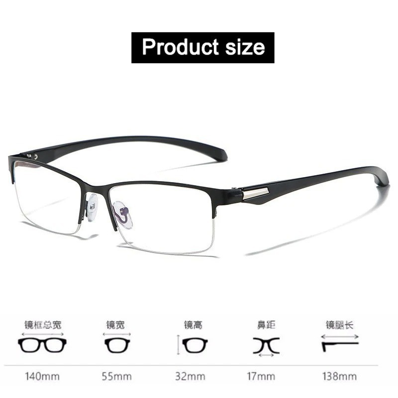 Titanium Transition Photochromic Progressive Reading Glasses Men Hyperopia Presb