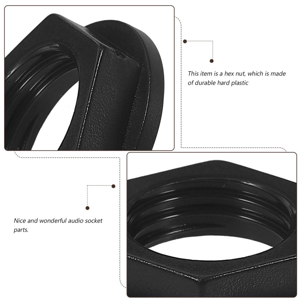 Headphone Socket Hexagonal Nuts M3 Nylon Bulk Guitar Input Jack Plate