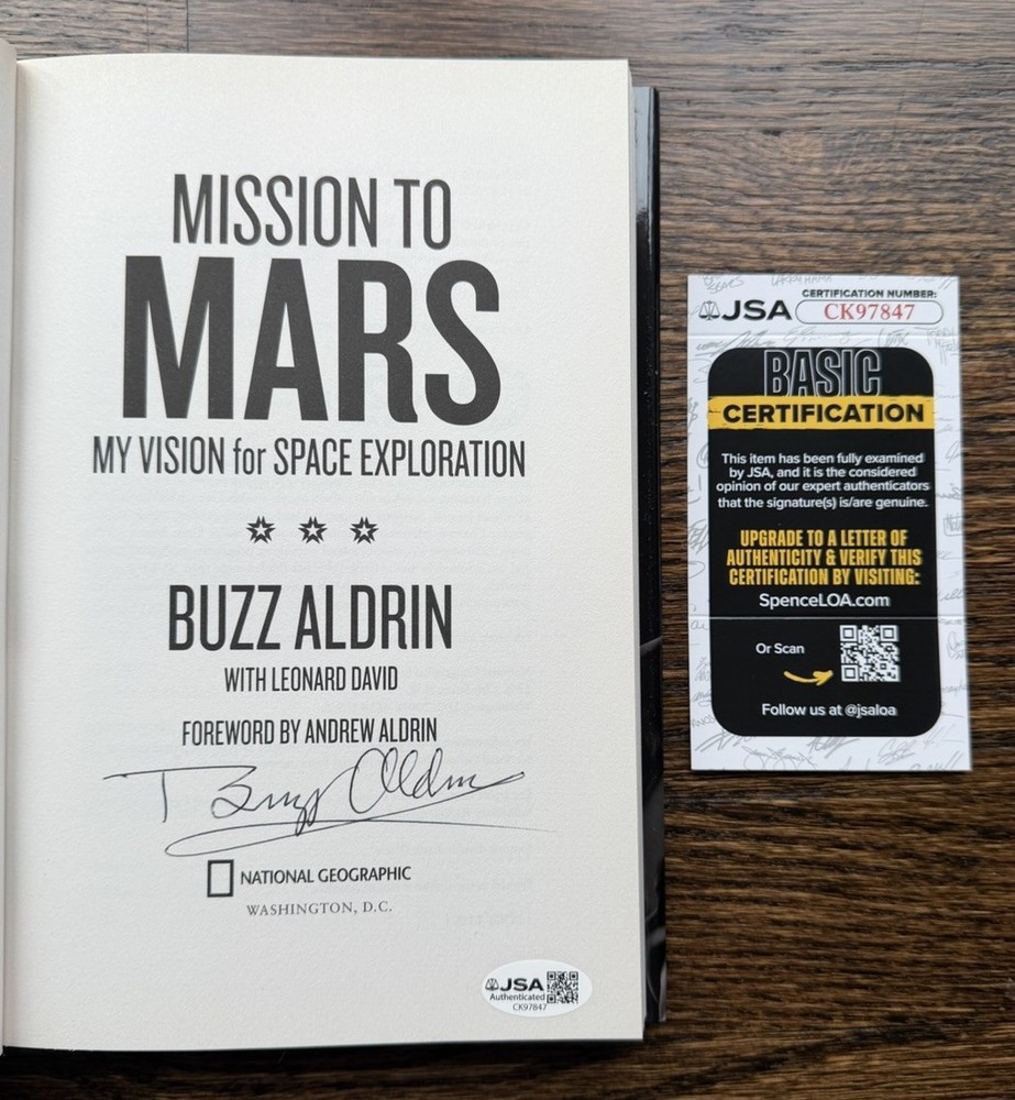 Signed Buzz Aldrin MISSION TO MARS Autographed JSA CERTIFIED