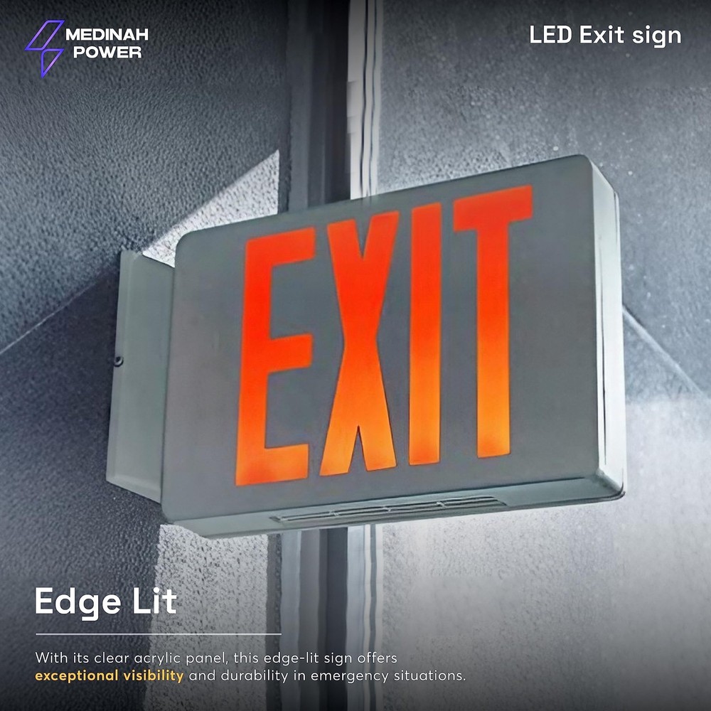 Medinah Power ES-C-S Led Emergency Exit Sign Led Exit Light White