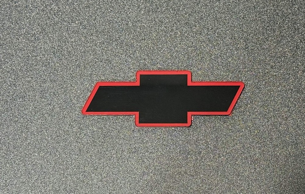 First Gen Chevrolet S10 Front Bowtie Emblem Replacement Black & Red Gloss