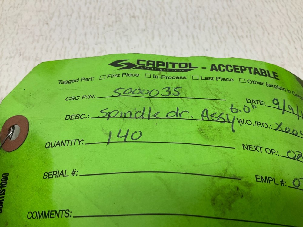 Capitol 5000035 Spindle Drive Assy (TSC)