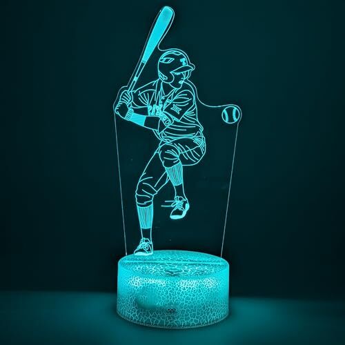 Baseball Windup LED Night Light w/ Remote Control - 16 Colors, 5 Modes, Dimmable