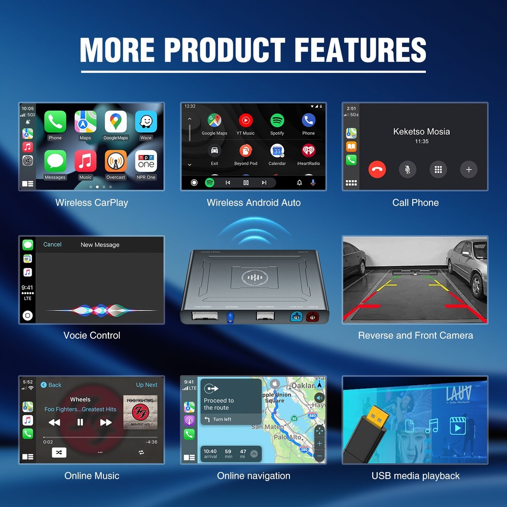 Wireless CarPlay & Android Auto Interface for BMW i3 I01 2012-2017 NBT System US