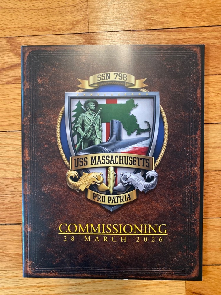 USS Massachusetts SSN 798 Commissioning Ceremony Programs