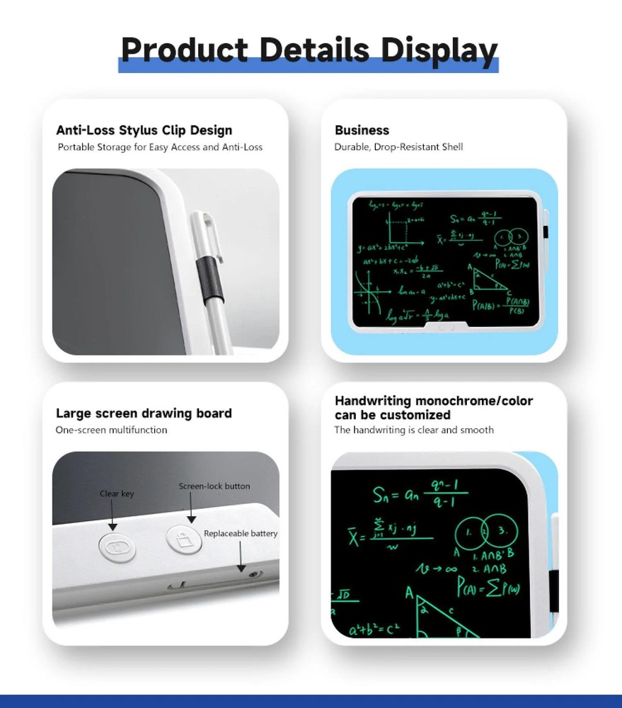 Digital Writing Tablet 19" - One-Touch Erase & Lock, Paperless Notepad