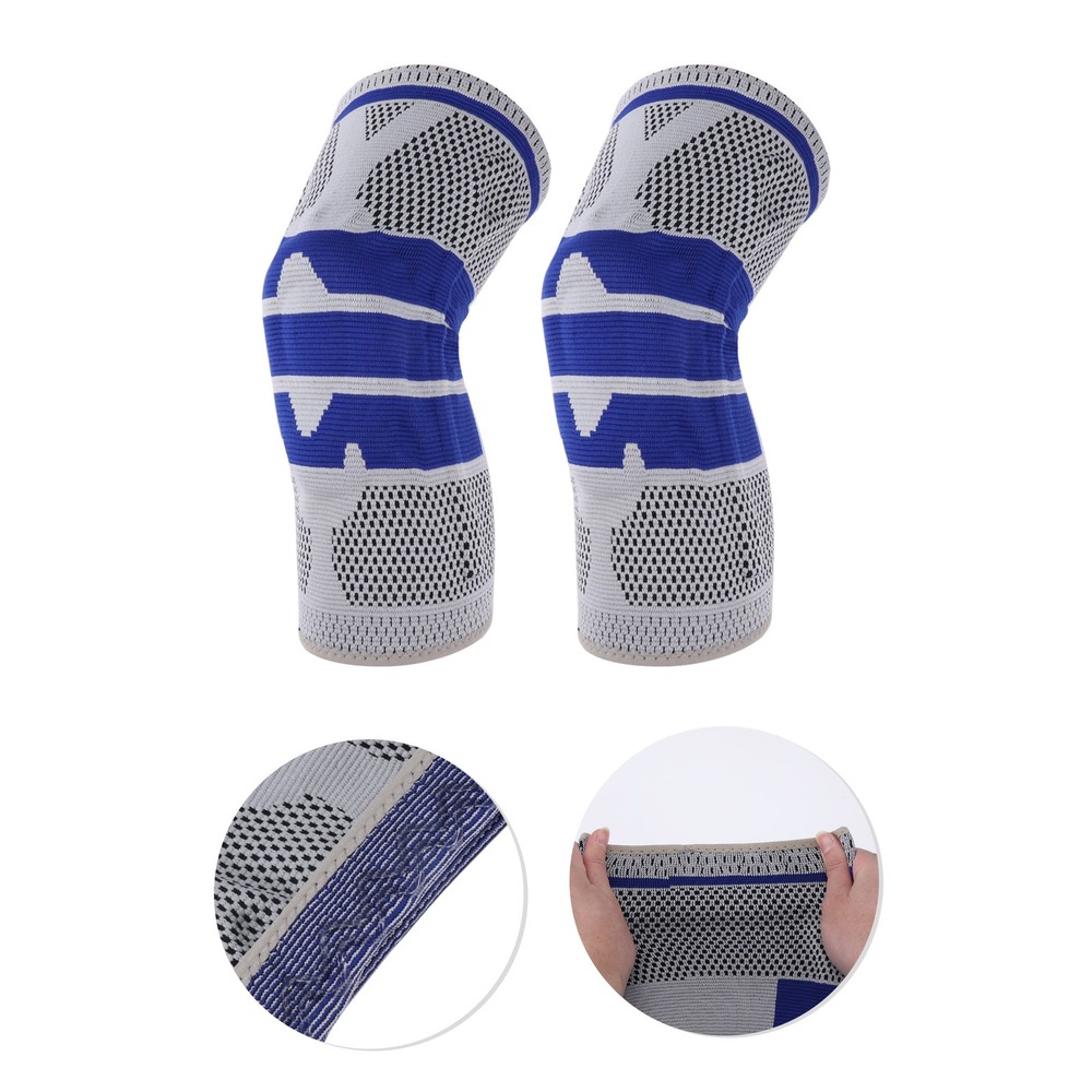 Horizontal Stripes Knee Pads Medium Gray Blue 1 Pc