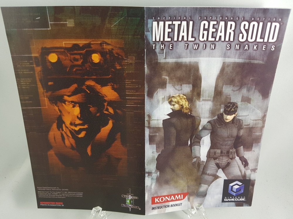 MANUAL - METAL GEAR SOLID TWIN SNAKES Gamecube 'Replacement' Instruction Booklet