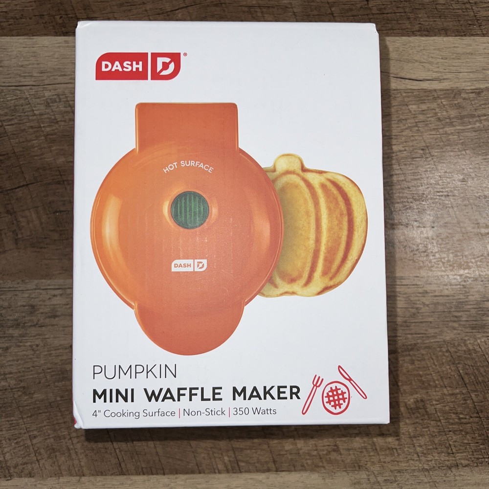 Dash Pumpkin Mini Waffle Maker NEW IN BOX