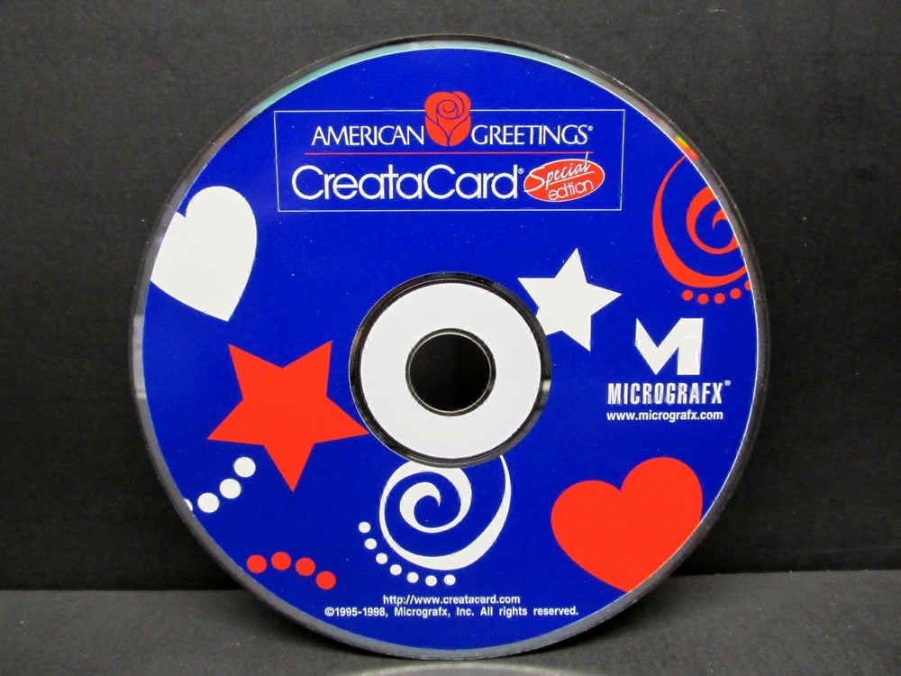 American Greetings, CreataCard, CD-ROM, Windows, Micrografx 1998, Never Used