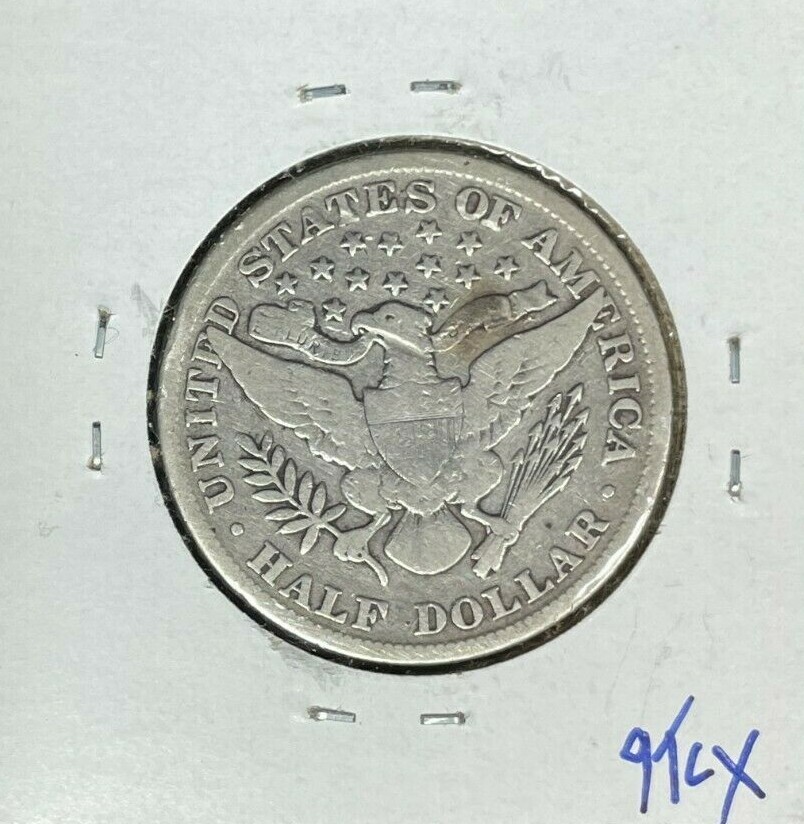 1899 BARBER SILVER HALF DOLLAR ~ FINE ~ CLEANED ~ REF# D/D