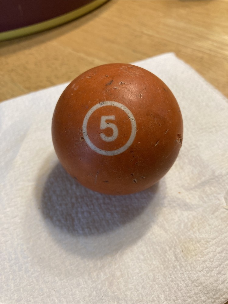 Vintage Billiard Pool Ball #5 Orange Solid Replacement 2 1/4"