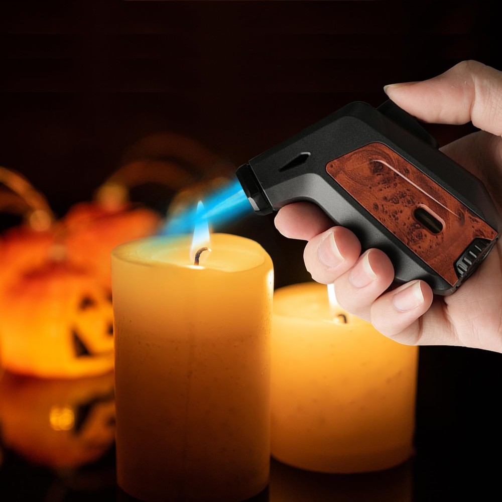 2 Pack Torch Lighter, Single Jet Flame Butane Lighters Refillable Torch Light...