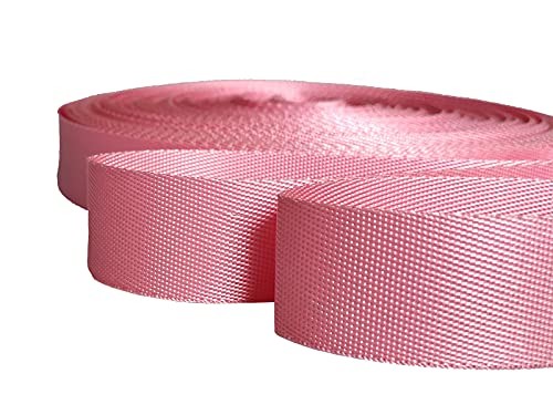 Nylon Webbing Strap for Backpack,Cargo Strap,Pet Leash 3/4 Inch Pink