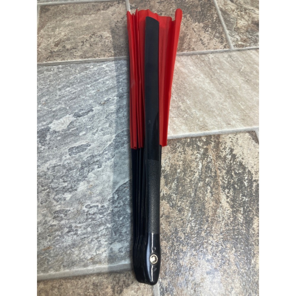 Red Black Folding Fan Dance Prop Performance Stage Accessory