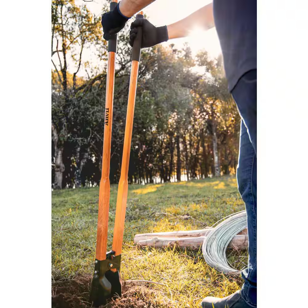 47 In. L Wood Handle Steel Post Hole Digger