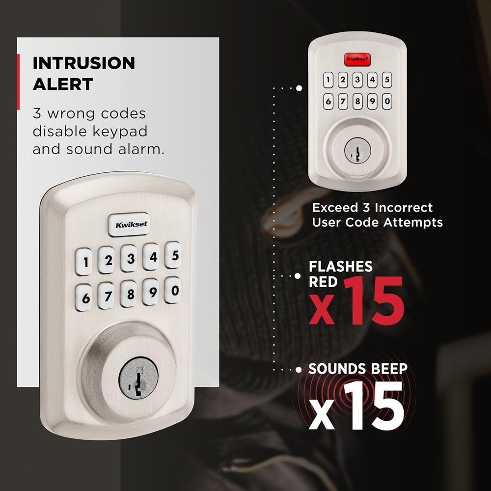 10-Button Keypad Satin Transitional Electronic Deadbolt Door Lock,Keyless Entry