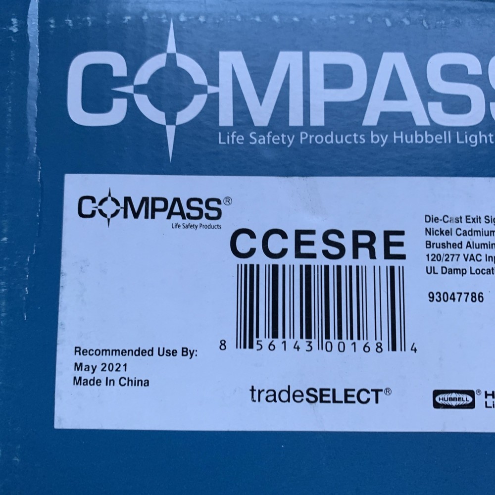 Compass Thin Die-Cast LED Emergency Exit Sign CCESRE WYZ