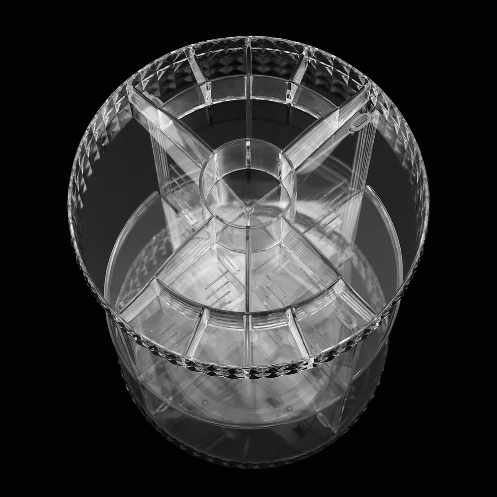 360° Rotating Makeup Organizer Adjustable Shelf Rotatable Cosmetic Organizer Box