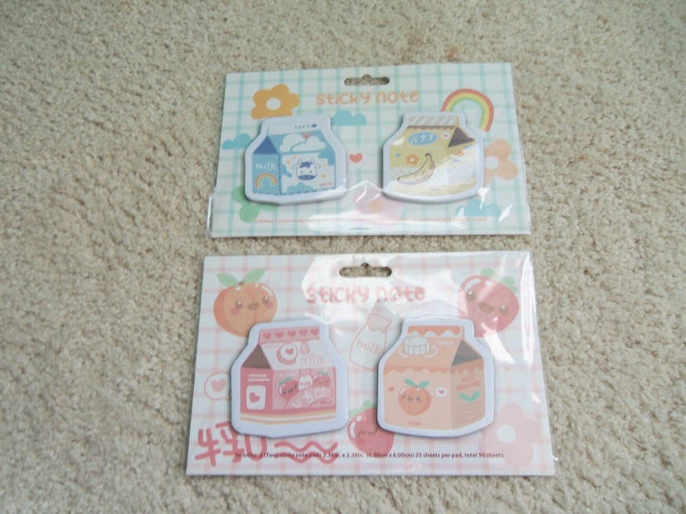 NEW, SET OF 2 STICKY NOTE NOVELTY SETS