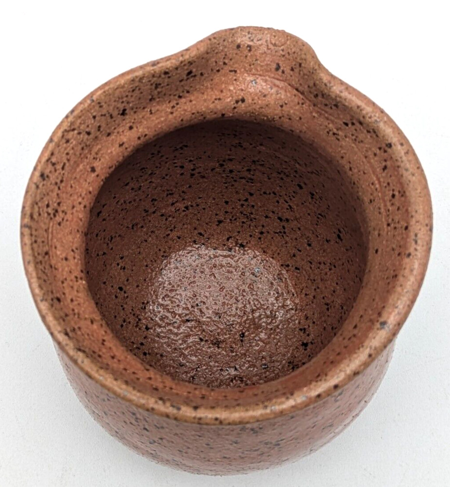 Stoneware Glazed Pottery Creamer 6oz Signed