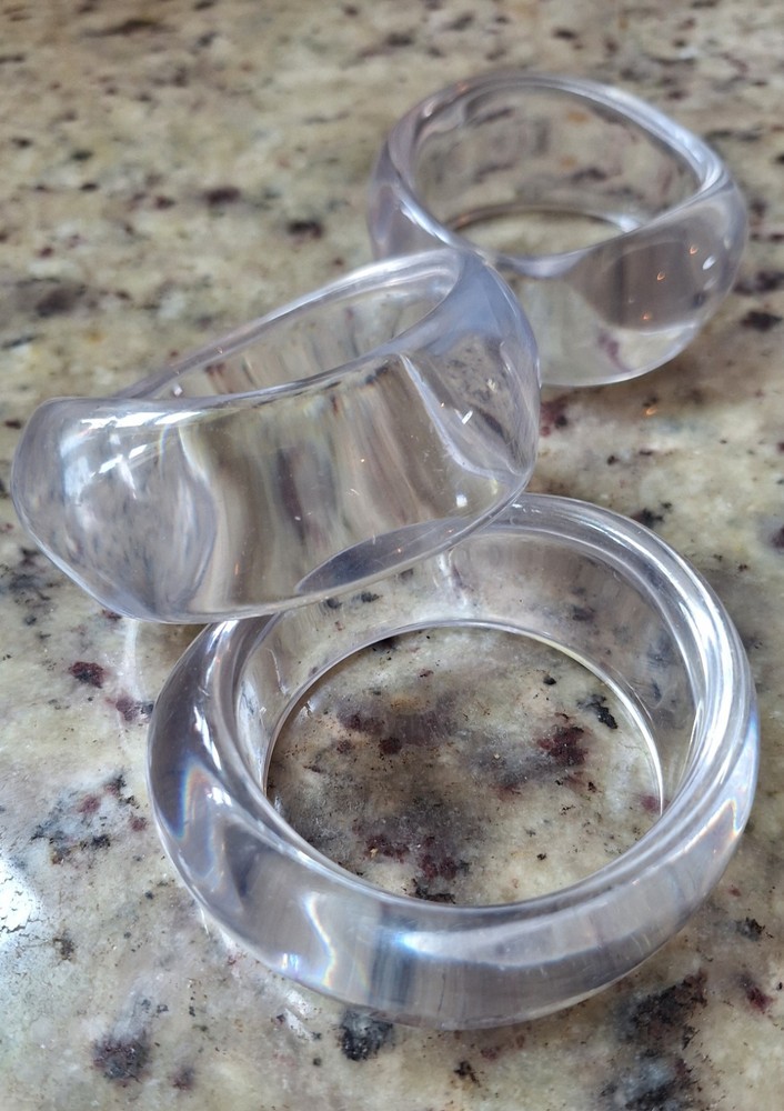 Clear High Polished Acrylic Chunky Bangle Bracelet.