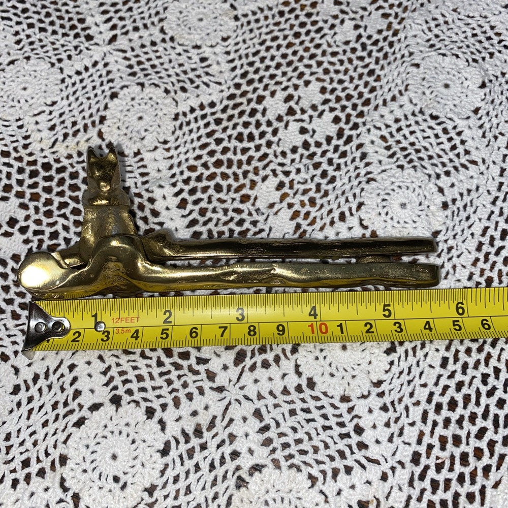 Vintage Solid Brass Squirrel Nut Cracker 6” Heavy Free Shipping!