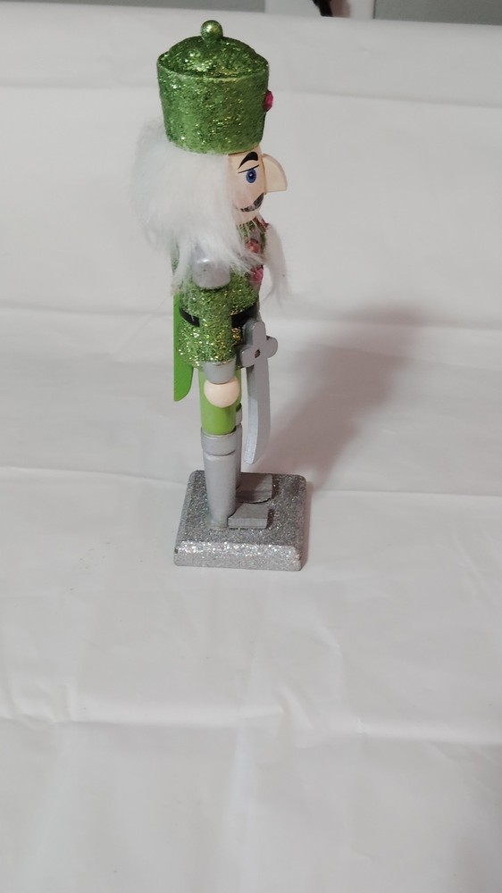 Green Wood Standing Decorative Nutcracker Christmas Figure