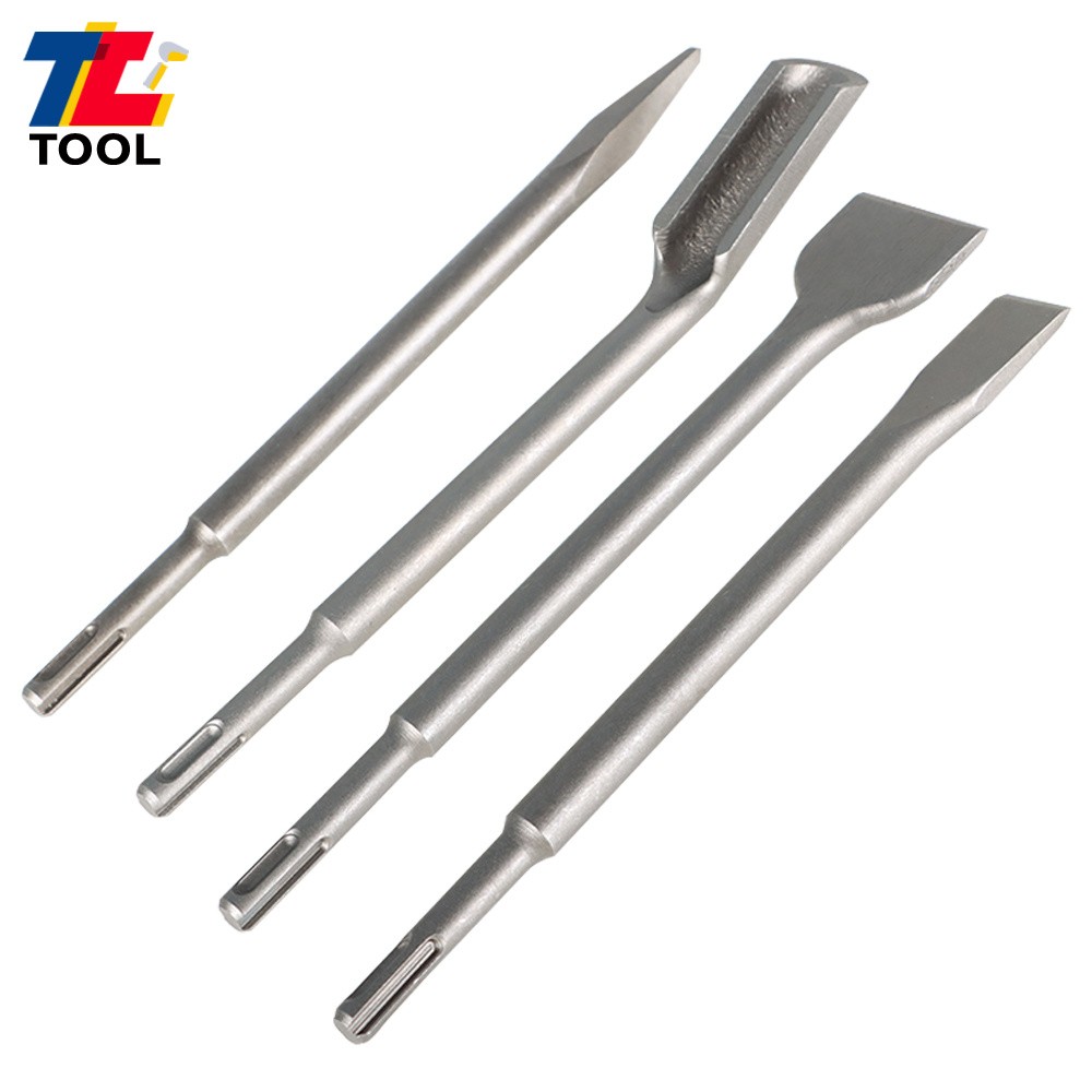 4 Pack Durable Flat Chisel Grooving Chisel & Point Chisel SDS Plus Chisel Bits