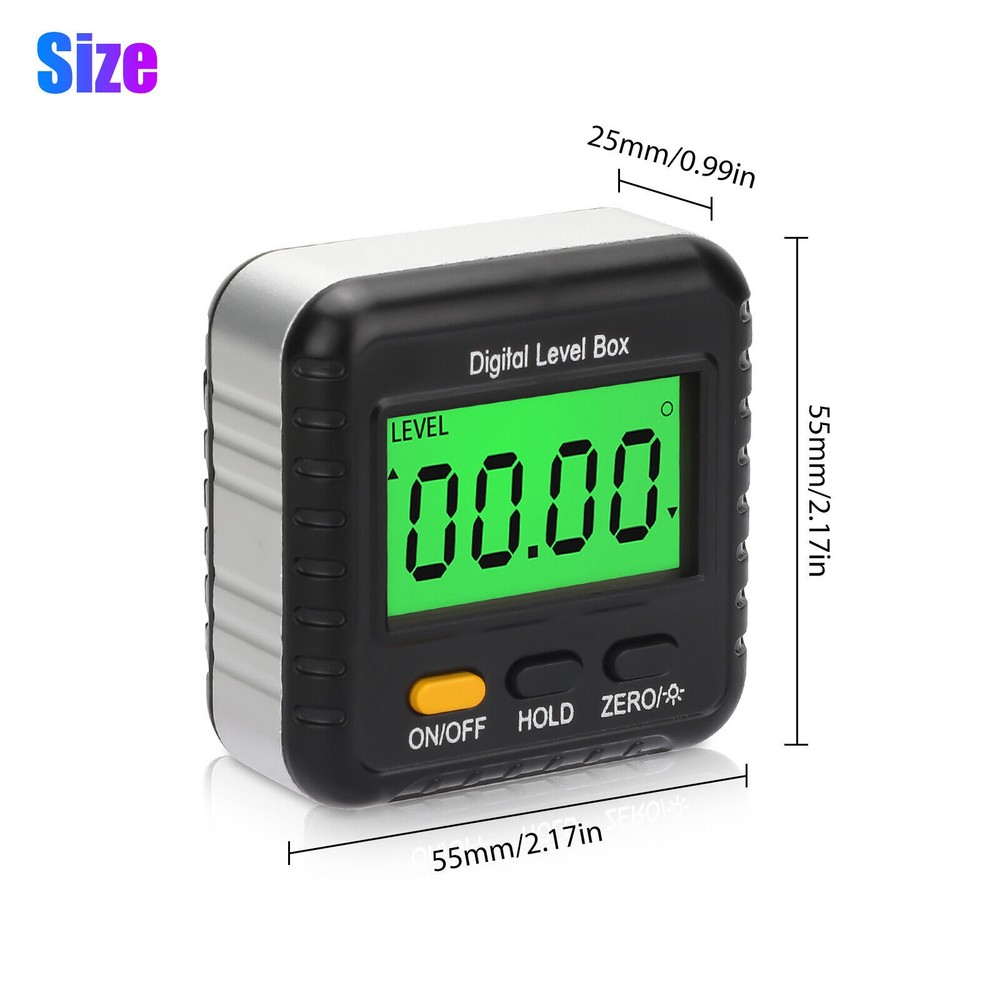 Portable 4*90° Magnetic LCD Digital Level Box Bevel Angle Measuring Tools