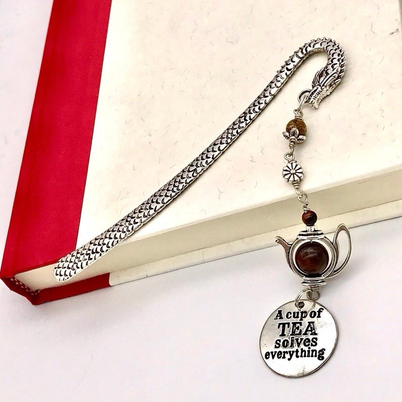 Tea Drinker Bookmark Dragon Shepherd Hook Bookmark: Cup of Tea Solves Everything