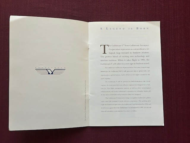 Gulfstream V 1995 Brochure