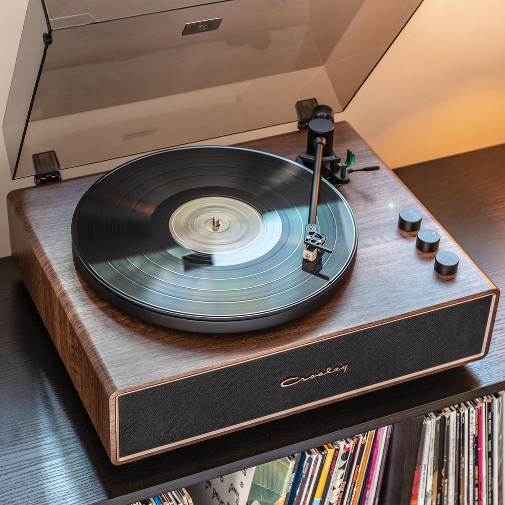 Crosley Stave Record Player - Walnut/Gold