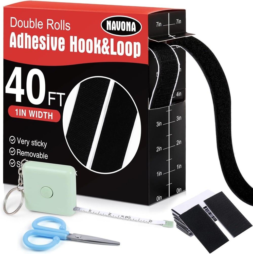 1In x 40Ft Strong Self-Adhesive Hook and Loop Tape - Versatile Craft Solution