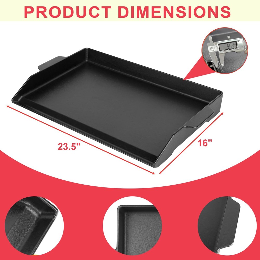 Universal Griddle Insert for Gas Grill, Cast Iron Flat Top Griddle for Stove ...