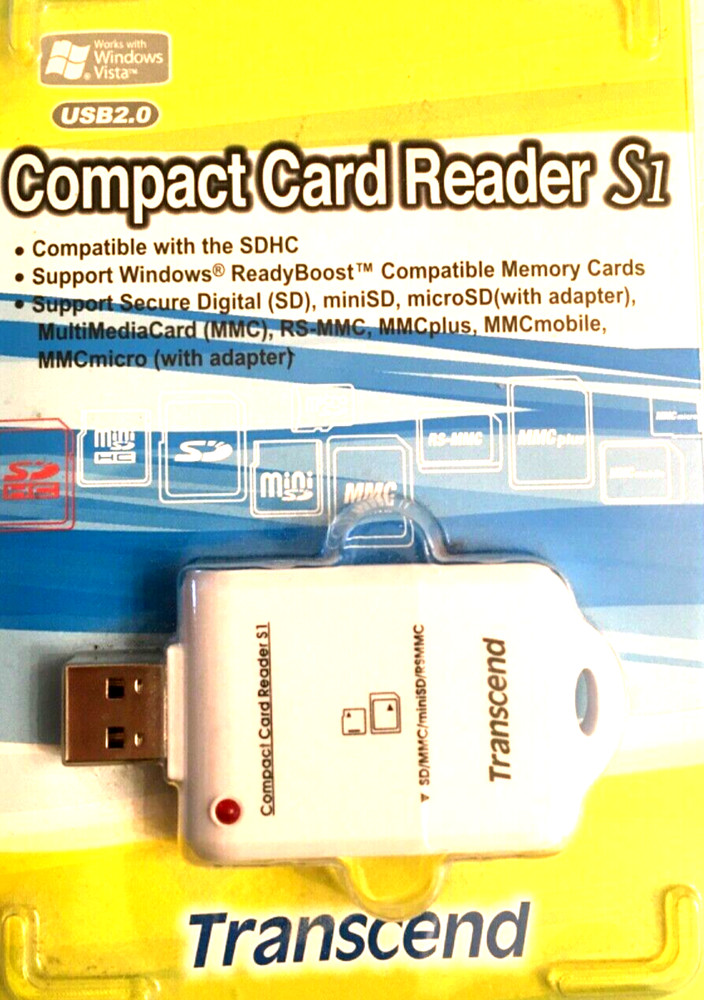 Transcend TS-RDS1 Compact Memory Card Reader S1 for SDHC & Secore Digital (SD)