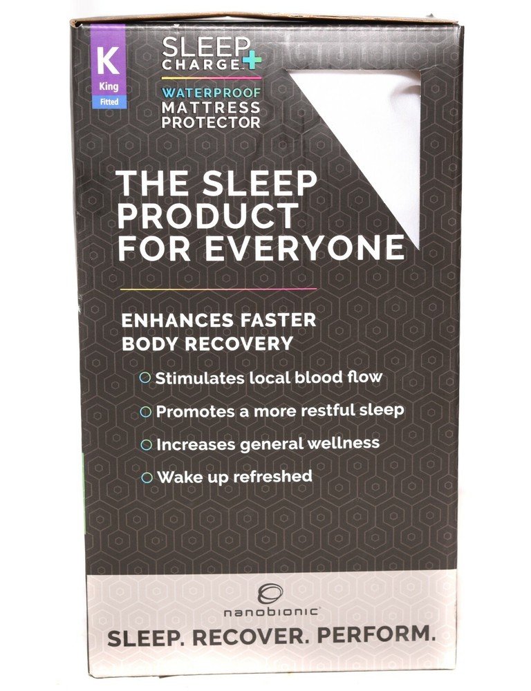 NanoBionic Sleep Charge Waterproof Mattress Protector Cover Size KING NEW