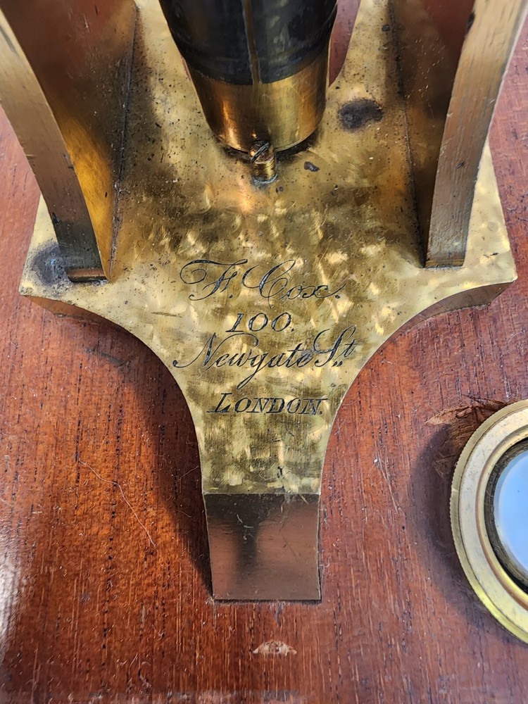 Vintage F Cox Brass Microscope
