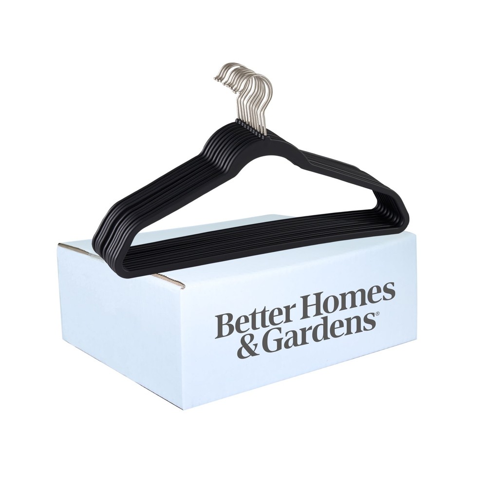 Better Homes Hangers, Rubber Non-Slip, 30 Value Pack Rich Black Rubberized