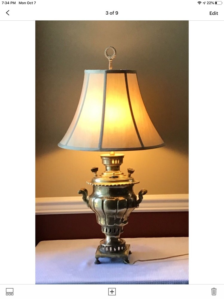 Antique Samovar Lamp, Working, Marked