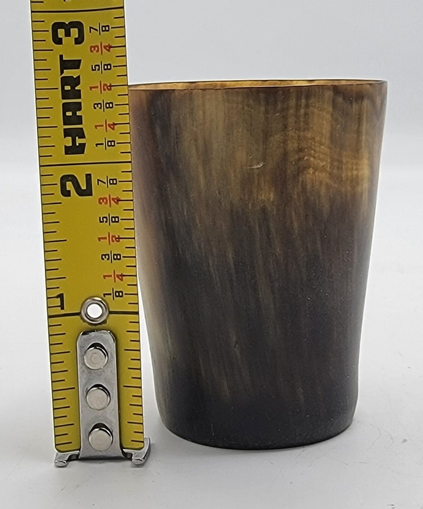 19th Century Cow Horn Cup With Glass Bottom