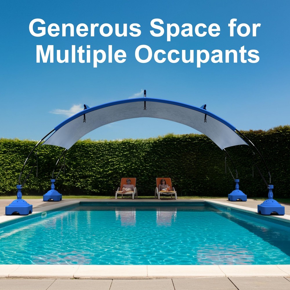 Pool Shade Canopy, Large Beach Canopy with UV Block & Waterproof, Steel Frame...