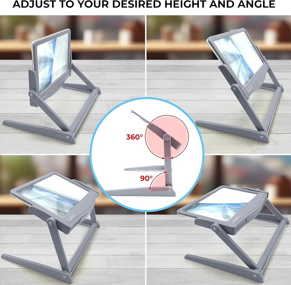 Anti-Glare Magnifier for Reading & Crafting with Stand