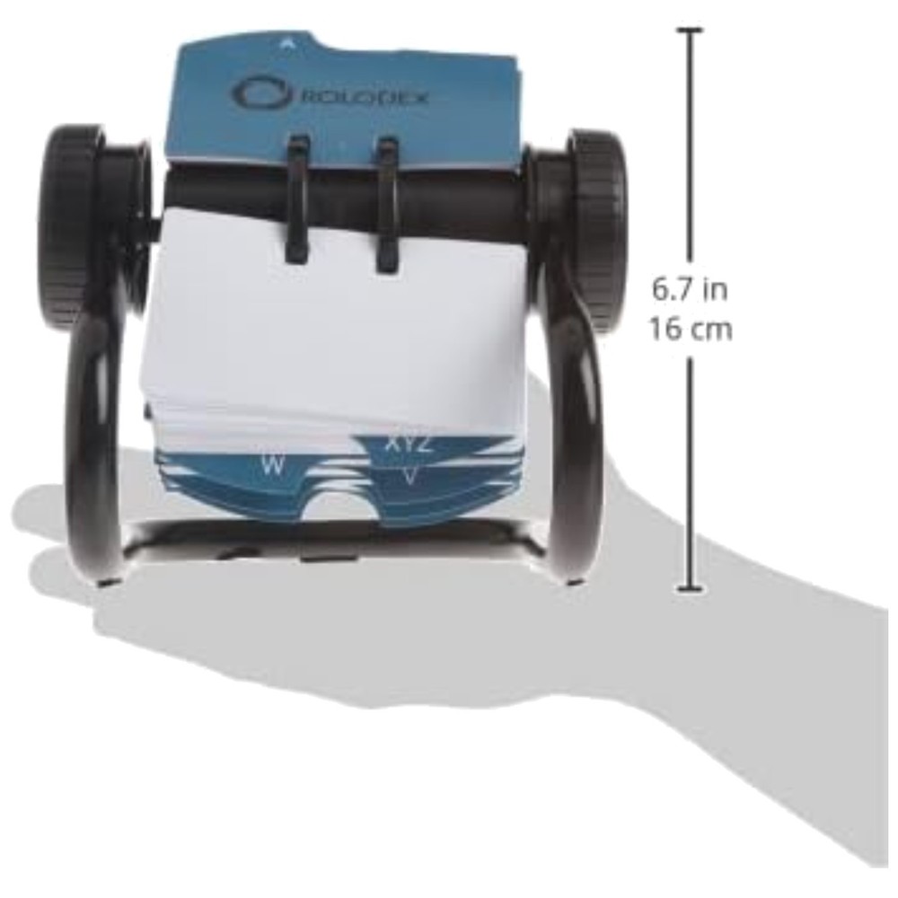 Single Rotary File System 5 Address Cards - Black